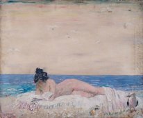 Nude Female Model (Reading On The Seashore) 1930