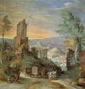 Paysage avec ruines romaines