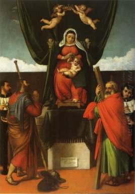 Madonna Dan Anak Enthroned Dengan Empat Saints 1546