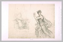 Study the figure of Hermione and sketches of the figure of Pyrrh