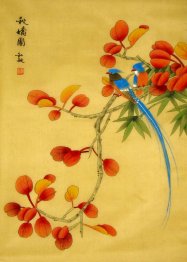 Birds&Red Leaves - Chinese Painting