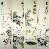 Philosoph, 4 Stück - Chinesische Malerei