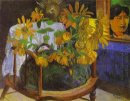 Stilleben mit Sonnenblumen auf einem Sessel 1901