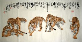 Tiger-Fab Five - Chinese Painting