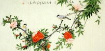 Pájaros y flores - Pintura china