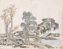 Untitled (Mountains and three trees)