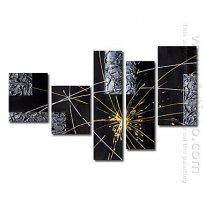 Hand-painted Abstract Oil Painting - Set of 5