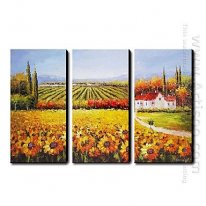 Peint à la main peinture à l'huile paysage - Lot de 3 1211-LS022