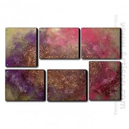 Hand-painted Oil Painting Abstract Landscape - Set of 6