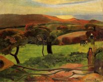 breton landscape fields by the sea le pouldu 1889