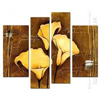 Tangan-Dicat Floral Oil Painting - Set 4