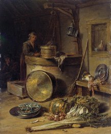 Peasant Interior with Woman at a Well