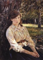 Mädchen im Sonnenlicht Porträt von M Simonovich 1888
