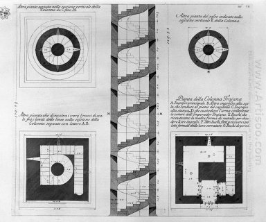 Bagian Vertikal Of The Trajan Column Dengan Enam Tanaman Diambil