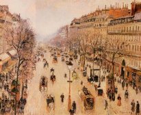 Boulevard montmartre ochtend grijs weer 1897