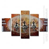 Hand-painted Oil Painting Abstract Oversized Wide - Set of 5