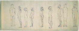 Nine studies of a figure