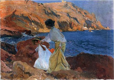 Clotilde Och Elena On The Rocks At Javea 1905