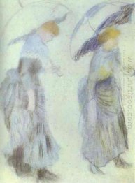 Two Women With Umbrellas