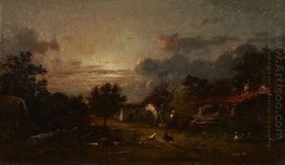 Village Scene, Sunset