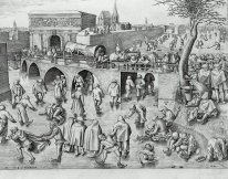 Ice Skating Avant la porte de Saint-Georges Anvers 1553