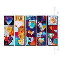 Hand-painted Abstract Oil Painting - Set of 5