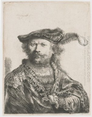 Self Portrait Dalam Velvet Cap Dan Plume 1638