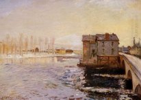 the moret bridge and mills under snow 1890