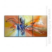 Hand-painted Abstract Oil Painting - Set of 3