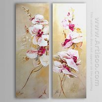 Hand-painted Abstract Oil Painting - Set of 2