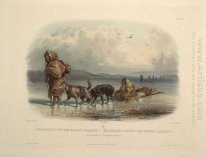 Dog Sledges of the Mandan Indians, plate 28 from Volume 2 of 'Tr