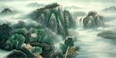 Landschaft mit Fluss, Wolken - Chinesische Malerei