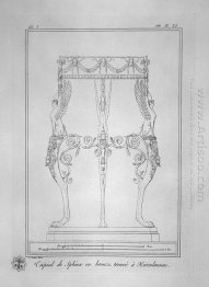 Tripod With Sphinxes Found At Herculaneum Inc In Outline