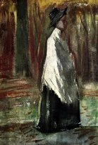 Woman With White Shawl In A Wood 1882