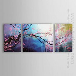 Hand-painted Abstract Oil Painting - Set of 3