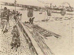 View Of A River Quay And Bridge 1888