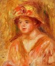 Bust Of A Girl Muda Dalam Straw Hat 1917