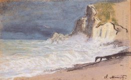 The Manneport Etretat Amont Cliff Rough Weather 1886