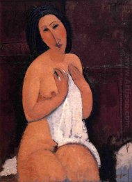 seated nude with a shirt 1917