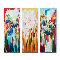 Hand-painted Floral Oil Painting - Set of 3