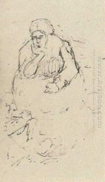 Peasant Woman Sitting With Chin In Hand 1885