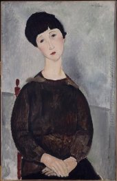 young brunette girl sitting 1918