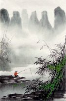 One boat on the river - Chinese Painting