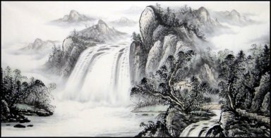 Waterval - Chinees schilderij