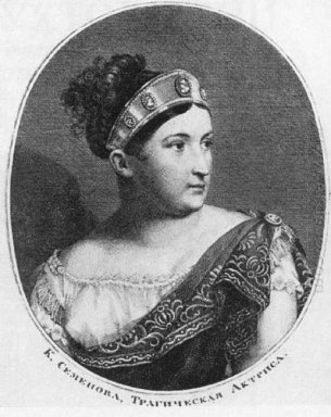 Portret van Ekaterina Semenova 1816