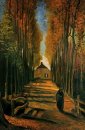 Avenue des peupliers au coucher du soleil 1884 1