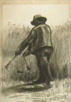 Peasant With Sickle Seen From The Back 1885 3