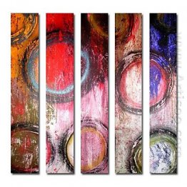 Hand-painted Abstract Oil Painting - Set of 5