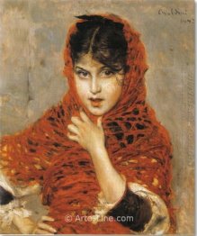 Girl With Red Shawl