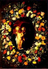 Madonna And Child Wreathed With Flowers 1618